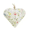 Deko Herz mit Blumen, Metallherz mit Wiesenblumen pastell, 12cm, Hänger