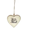 Deko Herz Nostalgielook, Holzherz mit Eichhörchen used look, 18x20cm, Hänger