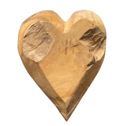 Deko Herz Teak unfinish, rustikales Holzherz Teak, WMG Grünberger