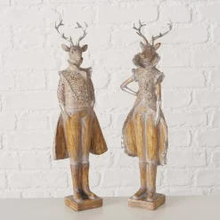 Deko Hirsch Jenno, edler Winterhirsch im Frack oder Kleid, 42cm, Boltze Home Collections