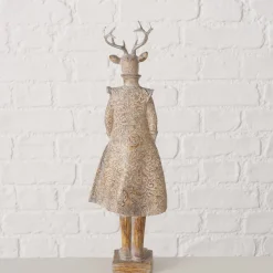 Deko Hirsch Jenno, edler Winterhirsch im Frack oder Kleid, 42cm, Boltze Home Collections