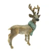 Deko Hirsch Winter, Winterhirsch mit Schal, stehend, 16x22cm