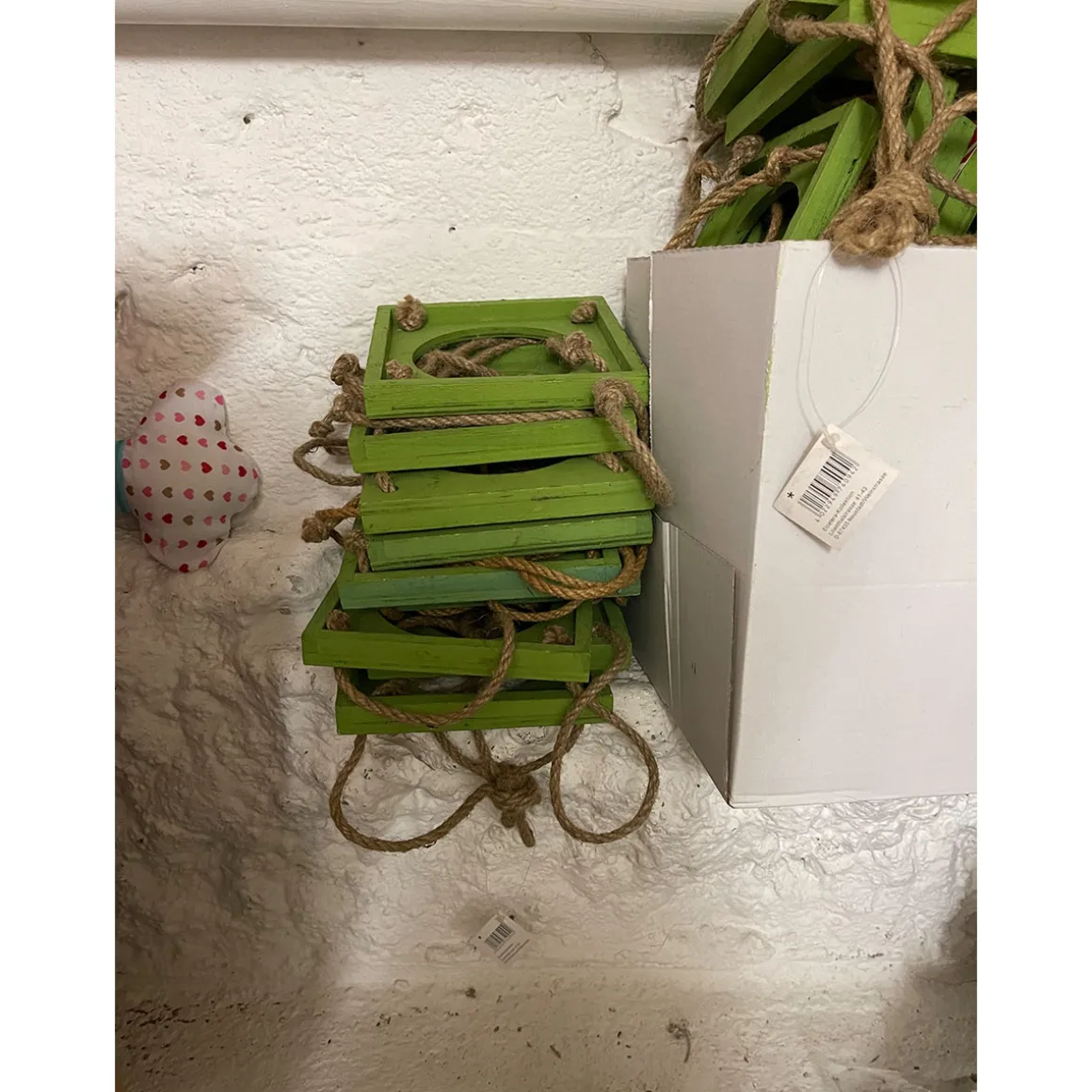 Deko Hänge-Ampel, grün, mit 3 Zinktöpfe, 108cm