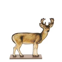 Deko Holz Hirsch, Aufsteller Hirsch, 30x29cm