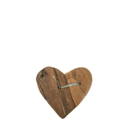 Deko Holzherz, rustikales Herz aus Naturholz mit Hufnagel, 12cm