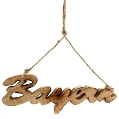 Deko Holzhänger mit Schriftzug Bayern, 30x10cm, Mangoholz
