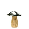 Deko Holzpilz, Fliegenpilz mit silberner Kappe, 7x7cm