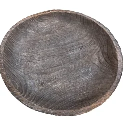 Deko Holzschale rund, sehr leichte Schale, dunkles braun, Ø30cm