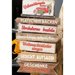 Deko Holzschild Weihnachtsregeln, Hängeschild mit Weihnachtsregeln, 60x35cm