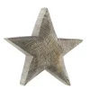 Deko Holzstern grau, Stern sägerau aus Pappelholz, 30cm, WMG Grünberger