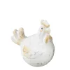 Deko Huhn, Keramikhuhn, Henne cremeweiß used look, 13cm