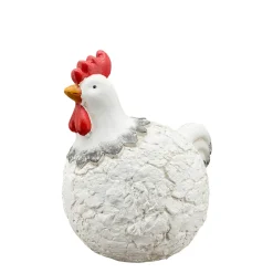 Deko Huhn Taro, wetterfestes Huhn cremeweiß, 17x17cm