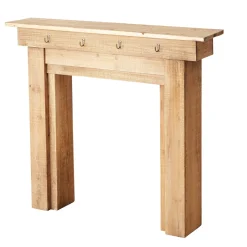 Deko Kaminkonsole Ferdinand, Holzkonsole Natur mit 4 Haken, 95x11cm, Boltze Home Collections