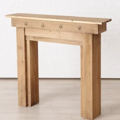 Deko Kaminkonsole Ferdinand, Holzkonsole Natur mit 4 Haken, 95x11cm, Boltze Home Collections