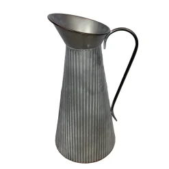 Deko Kanne Shabby Chic mit Henkel, Blumenvase grau-weiß used look, 50cm, DIJK Natural Collections