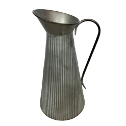 Deko Kanne Shabby Chic mit Henkel, Blumenvase grau-weiß used look, 50cm, DIJK Natural Collections