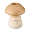 Deko Kerzenhalter Pilz, Keramikpilz beige-braun, 8,5cm, Ib Laursen