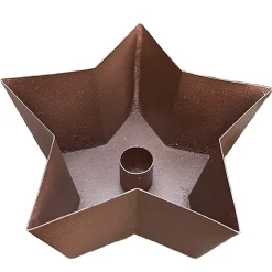 Deko Kerzenhalter Stern, Kerzenhalterschale für Stabkezen, dunklelbraun, 17x7cm, Metall