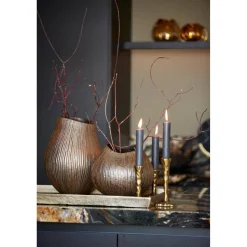 Deko Kerzenständer Bronze Antik, Rustikaler Kerzenhalter im Antik-Look, 20cm, Light & Living