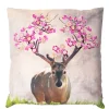 Deko Kissen Hirsch Fleury, Hirsch mit Kirschblüten, 45x45cm, Mars & More