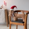 Deko Kissen Santa Dog, Weihnachtshund mit roter Mütze, 40x50cm, Halbach