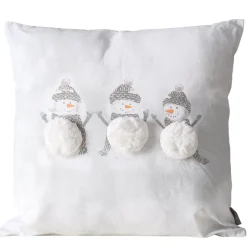 Deko Kissen Schneemann Frosty, 3 Schneemänner mit Plüschbauch, 50x50cm, Boltze Home Collections