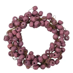 Deko Kranz Aride weinrot, Kranz aus Holzperlen, Ø7,5cm