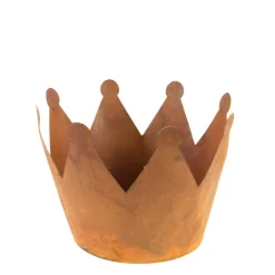 Deko Krone Rost used look, Pflanzgefäß Krone aus Edelrost, 11x15cm, Metall