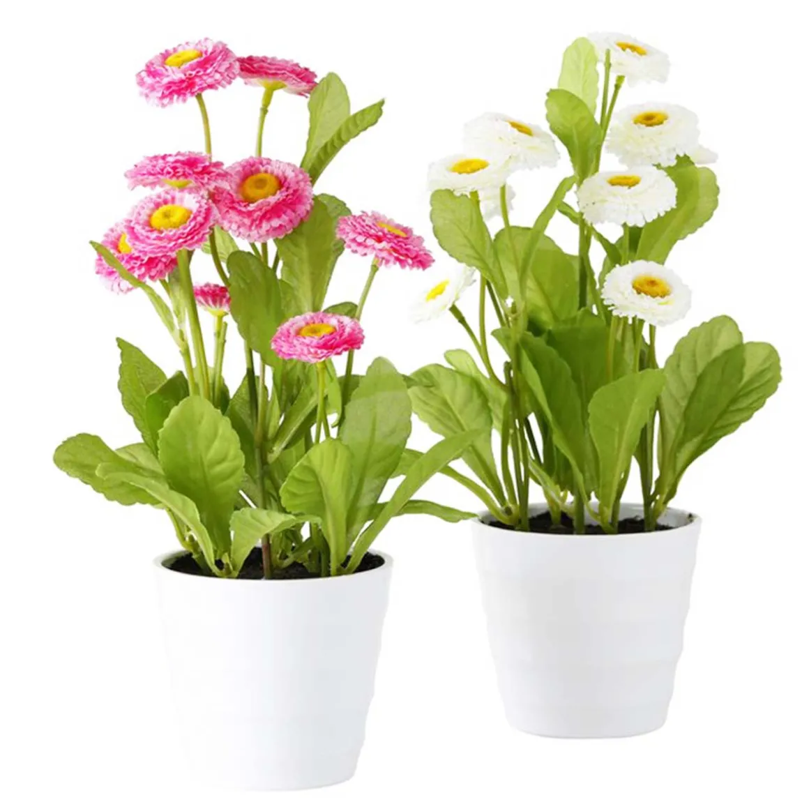 Deko Kunstblume Bellis, Gänseblümchen im Topf blühend, weiß, 30cm, Boltze Home Collections