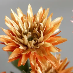 Deko Kunstpflanze Strohblume, Strohblume orange mit Grasballen, 15cm, DPI