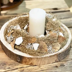 Deko Naturkranz, Kranz mit Gräser und Pilze, Ø28cm, DIJK Natural Collections