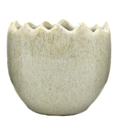 Deko Pflanzei grau, Keramikei oben offen, 11cm