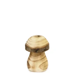Deko Pilz Naturholz, Holzpilz Natur mit runder Kappe, 6x10cm, DIJK Natural Collections