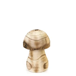 Deko Pilz Naturholz, Holzpilz Natur mit runder Kappe, 19x15cm, DIJK Natural Collections