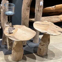 Deko Pilz Teak Rustikal, Holzpilz Teak Natur, 28x30cm, DIJK Natural Collections