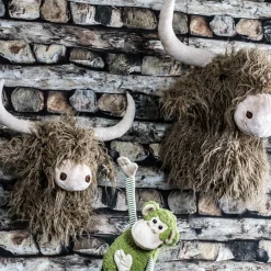 Deko Plüschtier, Schottisches Hochlandrind, Wandhalter Kopf, 25cm, Mars & More