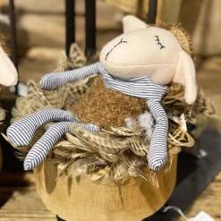 Deko Schaf Lucile, Plüschschaf schlafend, 24cm