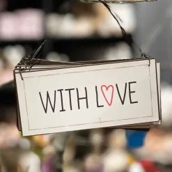 Deko Schild Liebe, Metallschild With Love, 7x15cm, Ib Laursen