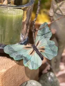 Deko Schmetterlinge mit Draht, grün, 6 St. in der Klarsichtbox