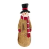 Deko Schneemann mit rotem Schal und Hut, 16cm, Polyresin