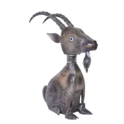 Deko Steinbock, Steinbock aus Metall, braun, 54x38cm, Medusa