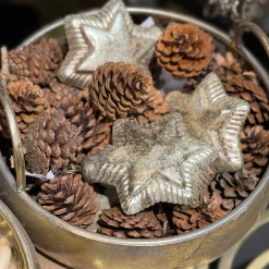 Deko Stern Antik, Glasstern antik silbergold, Weihnachtsstern, 14x15cm, Hänger