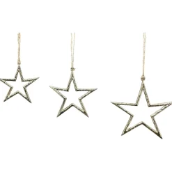 Deko Stern Aurum gold, Weihnachtsstern gold beschlagen, Ø12cm, Alu, Hänger