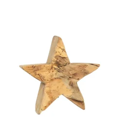 Deko Stern, Holzstern Teak unfinish, 25x25cm, WMG Grünberger