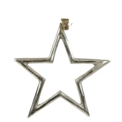 Deko Stern, Metallstern silber, Ø19cm, Hänger