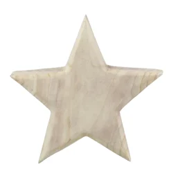 Deko Stern Naturholz, Holzstern Natur, 29cm