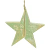 Deko Stern used look, Holzstern Shabby mintgrün, Ø15cm, Hänger