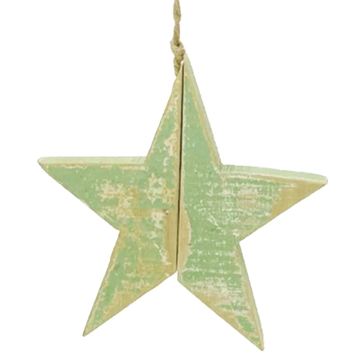 Deko Stern used look, Holzstern Shabby mintgrün, Ø15cm, Hänger
