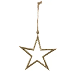 Deko Stern Weihnachten, filigraner goldener Weihnachtsstern zum Hängen, 10x10cm