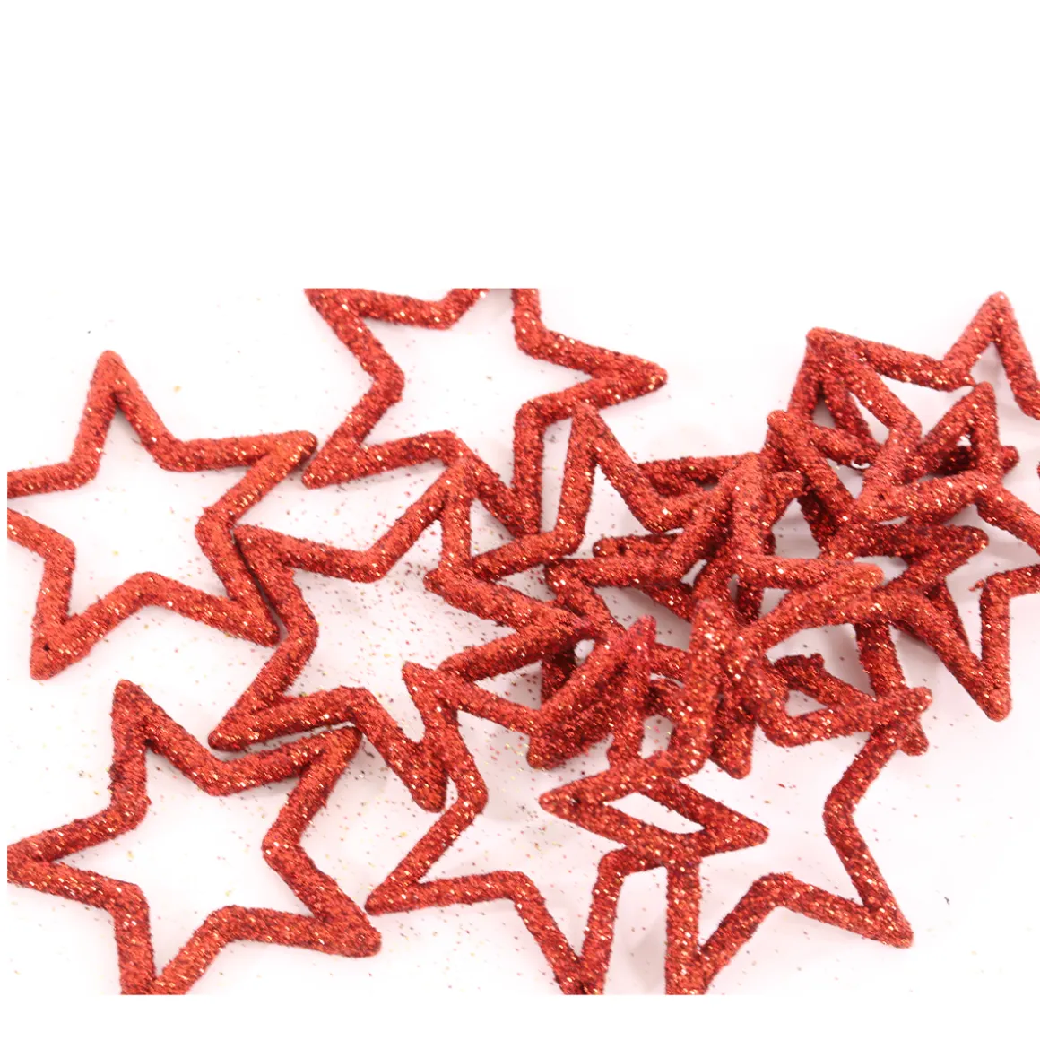 Deko Sterne bordeauxrot, Streusterne mit Glimmer, Ø4cm, 36 St/Beutel